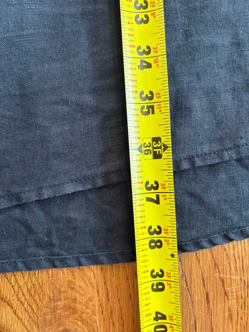 Minimalist 100% Linen Shift Dress Pockets Short Sleeve Lagenlook Black M - Picture 9 of 13